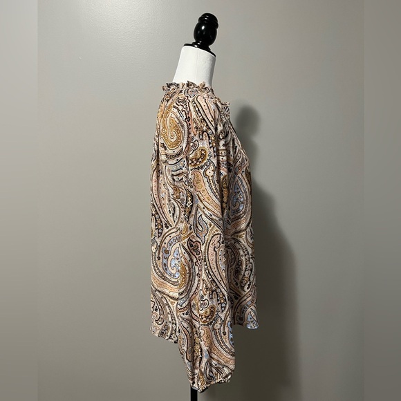 Tamara H Boho Ruffled Collar Long Sleeve Paisley Blouse - Picture 5 of 10